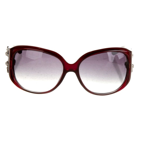 Dior Limited Red Swarovski Crystals Oval Gradient Lens Acetate Sunglasses - Picture 4 of 14